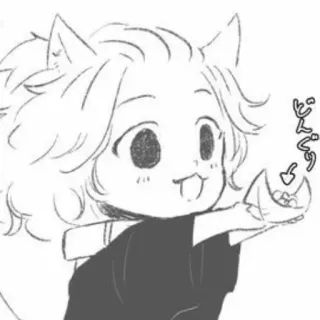 💛 どんぐり Chibi, Kawaii, Anime, Manga, Süß, Illustration, Tierohren telegram sticker