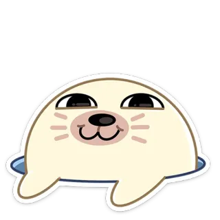 🙄 foca, carino, animale, cartone animato, creatura marina, animato, kawaii telegram sticker