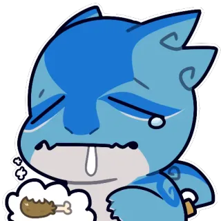 🍗 Cartoon, Tier, Monster, Essen, Hungrig, Sabbern whatsapp sticker
