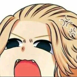 💛 wütend, schreiend, Anime, Gesichtsausdruck, Cartoon, Meme telegram sticker