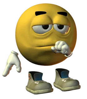 🧐 Emoji, Giallo, Pensare, Pensieroso, Arte digitale, Sticker whatsapp sticker