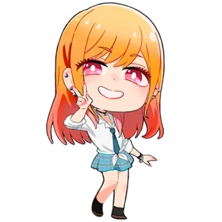 ✌ anime, chibi, kawaii, cute, cartoon, character telegram sticker