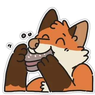 🍔 rubah, kartun, binatang, burger, makan, senang, imut telegram sticker