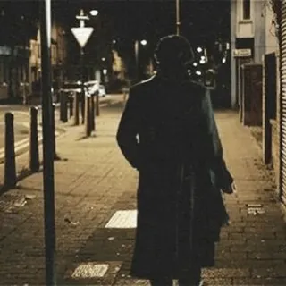 🖐 man, night, street, shadow, walking telegram sticker