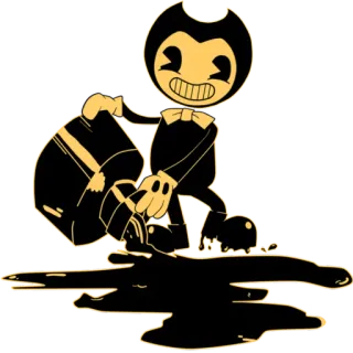 🌊 Bendy Bendy and the Ink Machine Desenho animado, Demônio, Tinta, Animação, Vintage telegram sticker