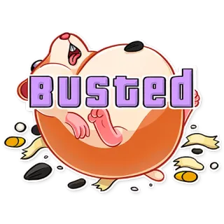 😲 BUSTED hamster, cute, animal, food, funny, busted telegram sticker