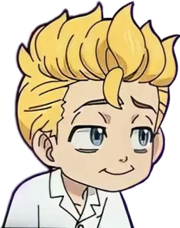 😁 kartun, rambut pirang, gaya anime, chibi, karakter telegram sticker