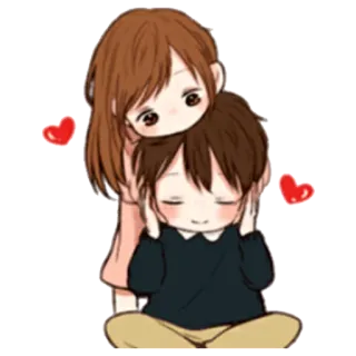 ☺️ couple, amour, romance, animé, dessin animé, affection telegram sticker