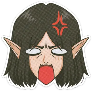 🌟 动漫, 漫画, 生气, 脸, 卡通, 表情, 情感 telegram sticker