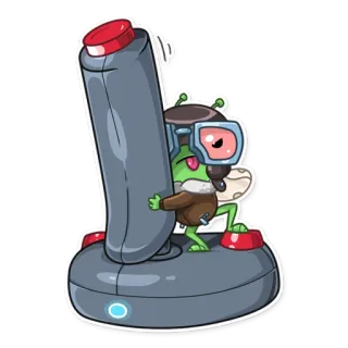 🕹 Desenho animado, Piloto, Joystick, Voando, Aviação, Inseto telegram sticker