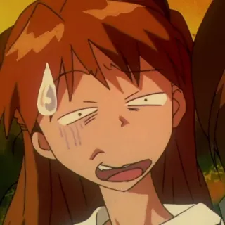 😅 Asuka Langley Soryu Neon Genesis Evangelion anime, expression, funny, character, Asuka, Evangelion telegram sticker