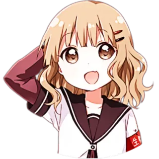 🙄 Anime, Ragazza, Uniforme scolastica, Carina, Cartone animato telegram sticker