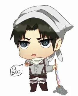 😠 Levi Attack on Titan Oi. BRAT. อนิเมะ, มังงะ, ทำความสะอาด, จิบิ, รีไวล์, ผ่าพิภพไททัน telegram sticker