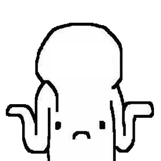 🙁 Pregunta, Confusión, Inseguro, Meme, Cultura de internet, Dibujo animado, Personaje telegram sticker