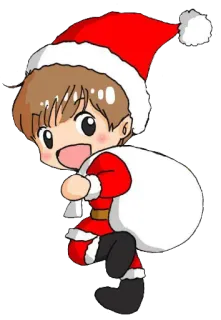 ❣ natal, santa, kartun, liburan, perayaan, anime, imut telegram sticker