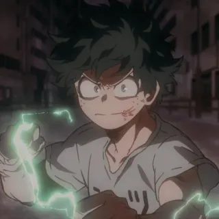 🌟 Izuku Midoriya My Hero Academia Anime, Manga, Held, Superkracht, Actie, Student telegram sticker