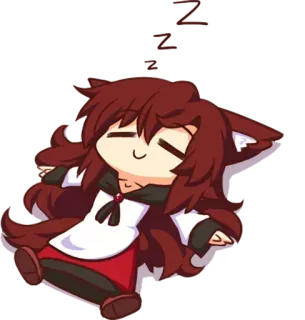 😴 Anime, Cartoon, Schattig, Blij, Personage, Ontspannen telegram sticker
