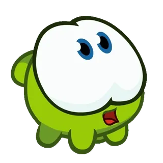 😟 Om Nom Cut the Rope Om Nom, Cut the Rope, quái vật xanh, nhân vật game, phim hoạt hình, dễ thương telegram sticker