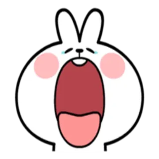 😧 Hase, weinend, traurig, weiß, Cartoon, Emotion telegram sticker