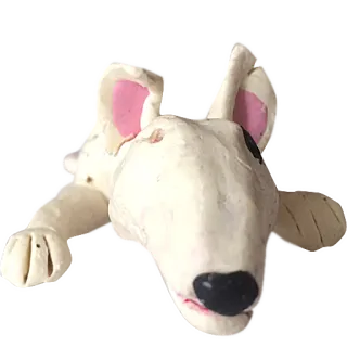 🐽 dog, animal, bull terrier, clay, sculpture, handmade telegram sticker