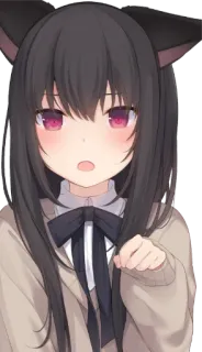 😽 Anime, Cô gái, Tai mèo, Dễ thương, Manga telegram sticker