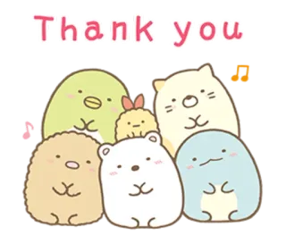 ☺️ Thank you น่ารัก, ขอบคุณ, สัตว์, คาวาอิ, sumikko gurashi telegram sticker