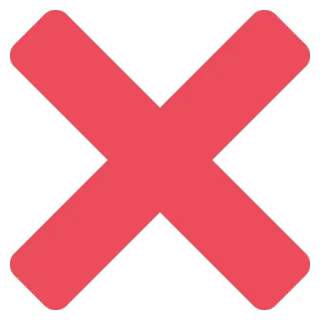 ⛔ croix, rouge, symbole, négatif, X, annuler whatsapp sticker