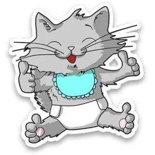 👍 Katze, Baby, Daumen hoch, Tier, niedlich telegram sticker