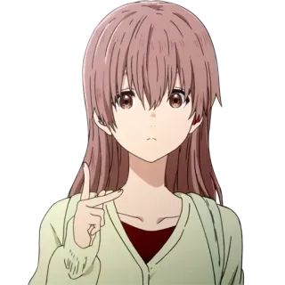 ☝️ Shouko Nishimiya A Silent Voice Anime, Personaje, Shouko Nishimiya, A Silent Voice whatsapp sticker
