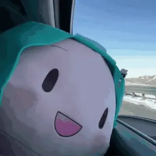 😃 Hatsune Miku ฮัตสึเนะ มิกุ, อนิเมะ, ตัวละคร, ตุ๊กตา, หน้าต่าง, ท่องเที่ยว, รถยนต์ telegram sticker