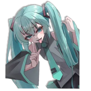 🥰 Hatsune Miku Anime, Vocaloid, Chica, Lengua, Hatsune Miku telegram sticker