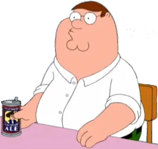 😀 Peter Griffin Family Guy 彼得·格里芬, 恶搞之家, 卡通, 啤酒, 喝酒 telegram sticker