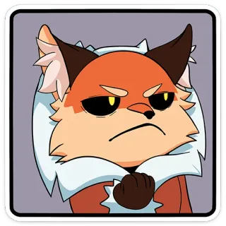 😒 狐狸, 卡通, 动物, 生气, 贴纸 telegram sticker