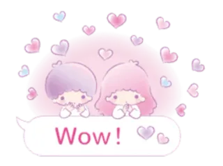 📌 Wow! urocze, serca, różowy, wykrzyknik, kawaii telegram sticker