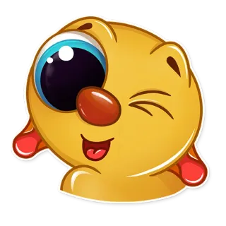 😉 Dibujo animado, Emoji, Sticker, Lindo, Animal, Guiño, Juguetón telegram sticker