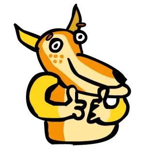 👍 Dessin animé, Animal, Personnage, Pouce levé, Illustration, Chien telegram sticker