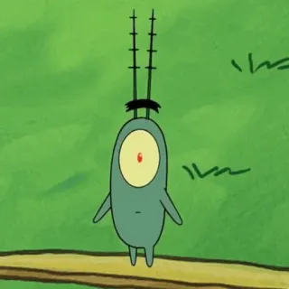 🍔 Plankton SpongeBob SquarePants Plankton, Bob l'éponge, dessin animé, Nickelodeon, animation, personnage telegram sticker