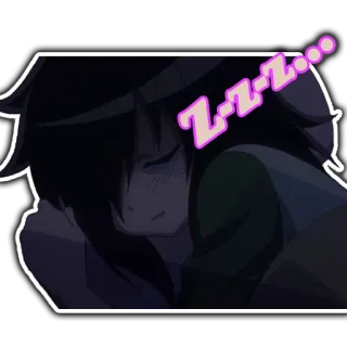 😴 Z-z-z... นอนหลับ, อนิเมะ, เหนื่อย, zzz, กำลังนอน telegram sticker