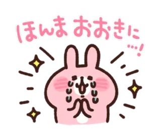 🙇 ほんまおおきに kelinci, imut, terima kasih, menangis, air mata, kartun telegram sticker