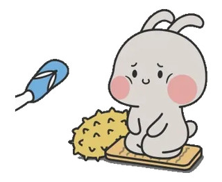 😰 lapin dessin animé, lapin, mignon, animal, dessin animé, kawaii telegram sticker