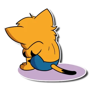 😓 gato, felino, desenho animado, triste, sentado telegram sticker