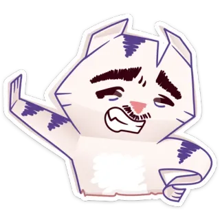👴 Katze, Cartoon, Tier, Aufkleber, Illustration, Weiß, Anthropomorph telegram sticker