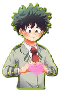 ❤️ Izuku Midoriya My Hero Academia アニメ, 僕のヒーローアカデミア, 緑谷出久, ファンアート, かわいい telegram sticker