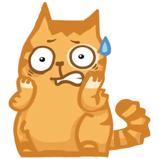 😱 cat, scared, animal, sticker, frightened, orange, cartoon telegram sticker
