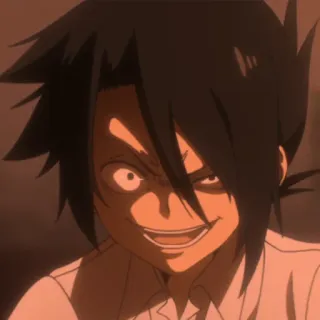 🥴 Ray The Promised Neverland Anime, Manga, Ray, The Promised Neverland, Postać, Złoczyńca, Uśmieszek, Zło telegram sticker