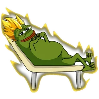 😁 Pepe the Frog frog, meme, chill, relaxed telegram sticker