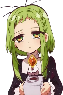 😶 Mitsuba Sousuke Toilet-bound Hanako-kun Anime, Manga, Fantôme, Cheveux verts, Mignon telegram sticker