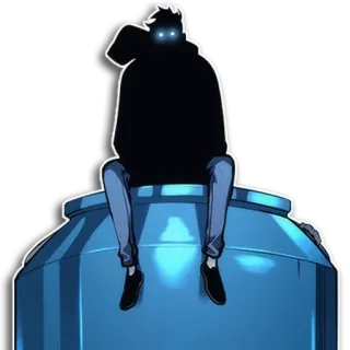 ♾ Anime, Manhwa, Silhouette, Seduto, Sung Jin-Woo telegram sticker