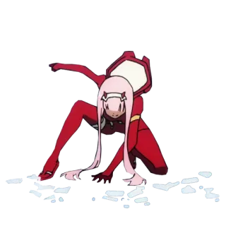🎉 Zero Two Darling in the Franxx anime, zero two, darling in the franxx, red, girl telegram sticker