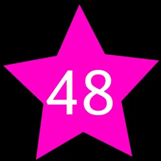 4⃣ 48 bintang, nomor, merah muda, simbol, stiker telegram sticker